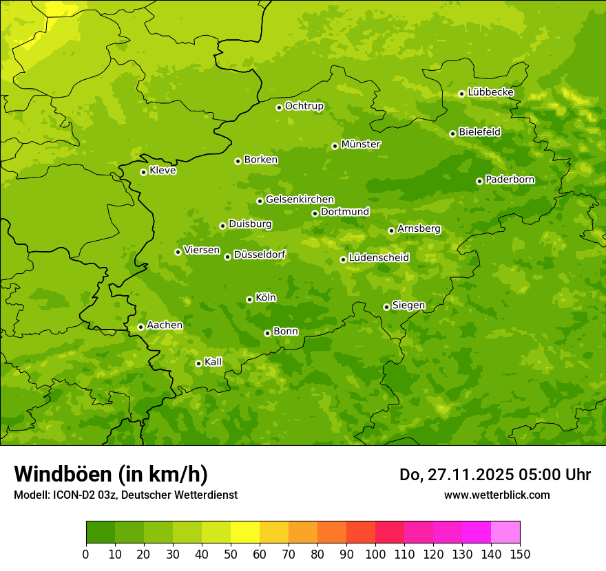 Modellkarten Windgeschwindigkeit