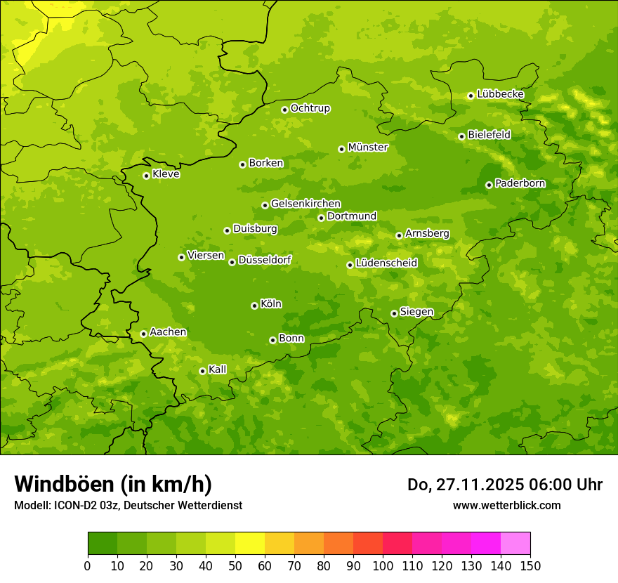 Modellkarten Windgeschwindigkeit