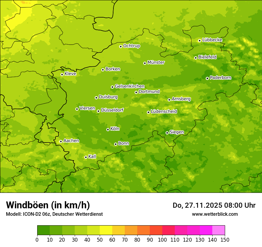 Modellkarten Windgeschwindigkeit