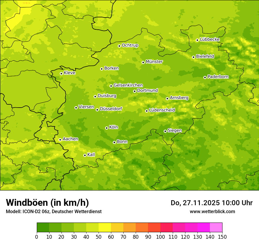 Modellkarten Windgeschwindigkeit