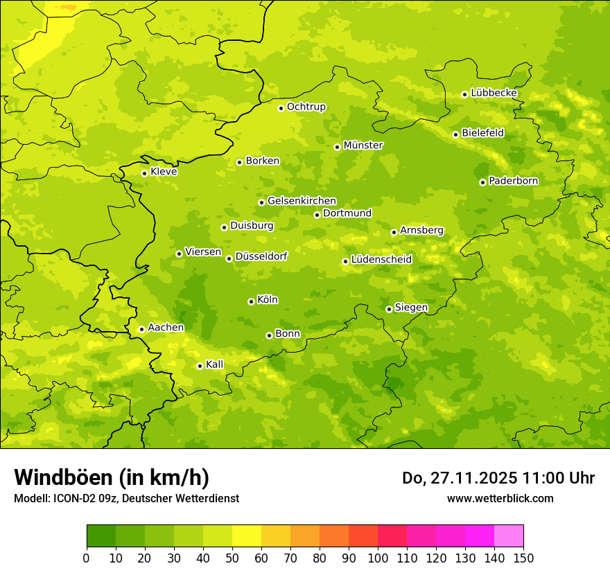 Modellkarten Windgeschwindigkeit