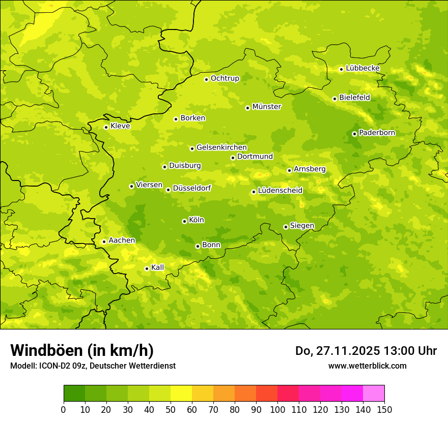 Modellkarten Windgeschwindigkeit