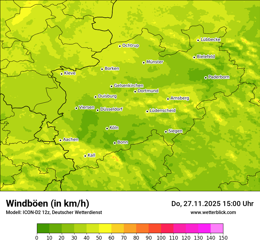 Modellkarten Windgeschwindigkeit