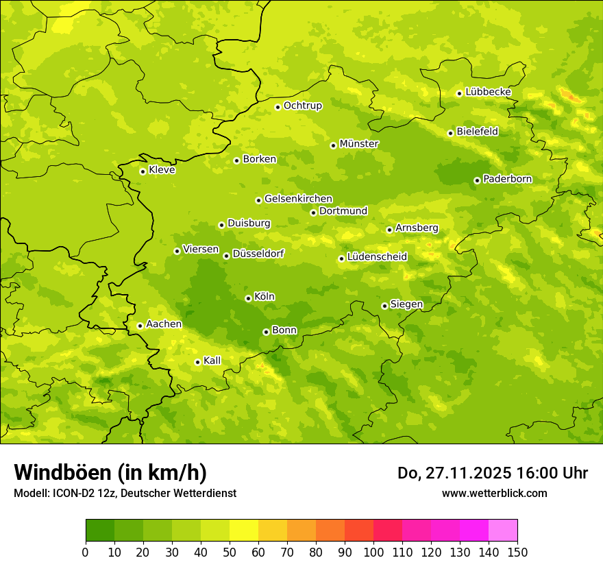 Modellkarten Windgeschwindigkeit