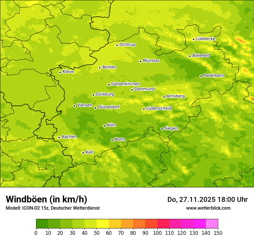 Modellkarten Windgeschwindigkeit