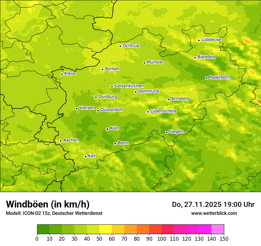 Modellkarten Windgeschwindigkeit
