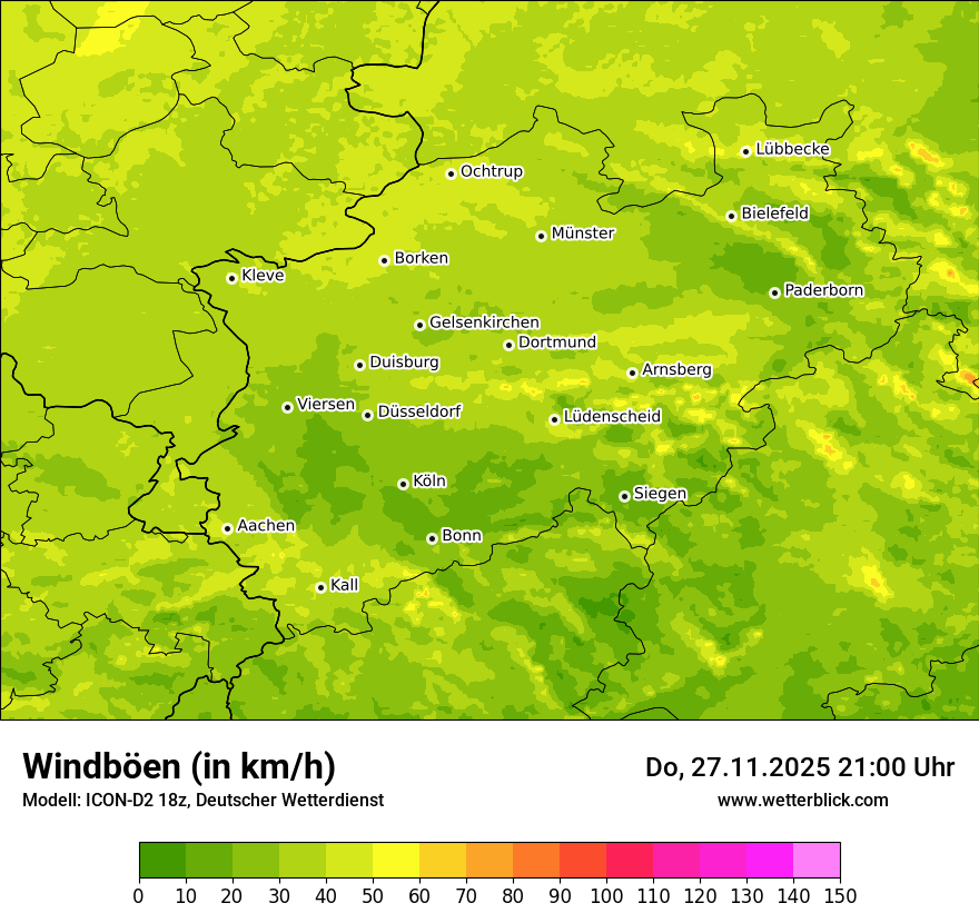 Modellkarten Windgeschwindigkeit