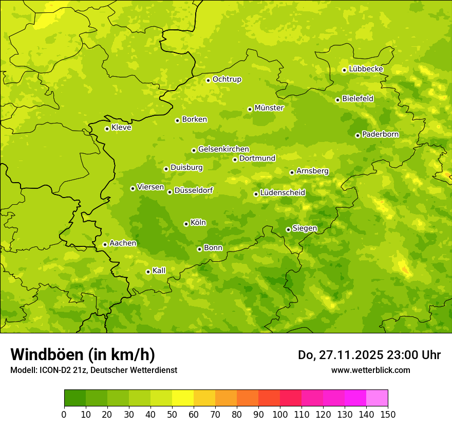 Modellkarten Windgeschwindigkeit