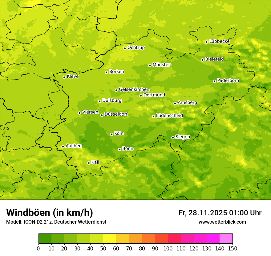 Modellkarten Windgeschwindigkeit
