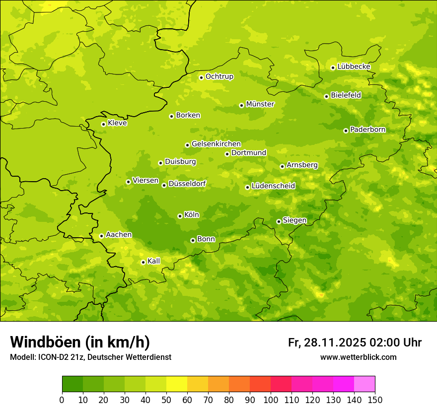 Modellkarten Windgeschwindigkeit