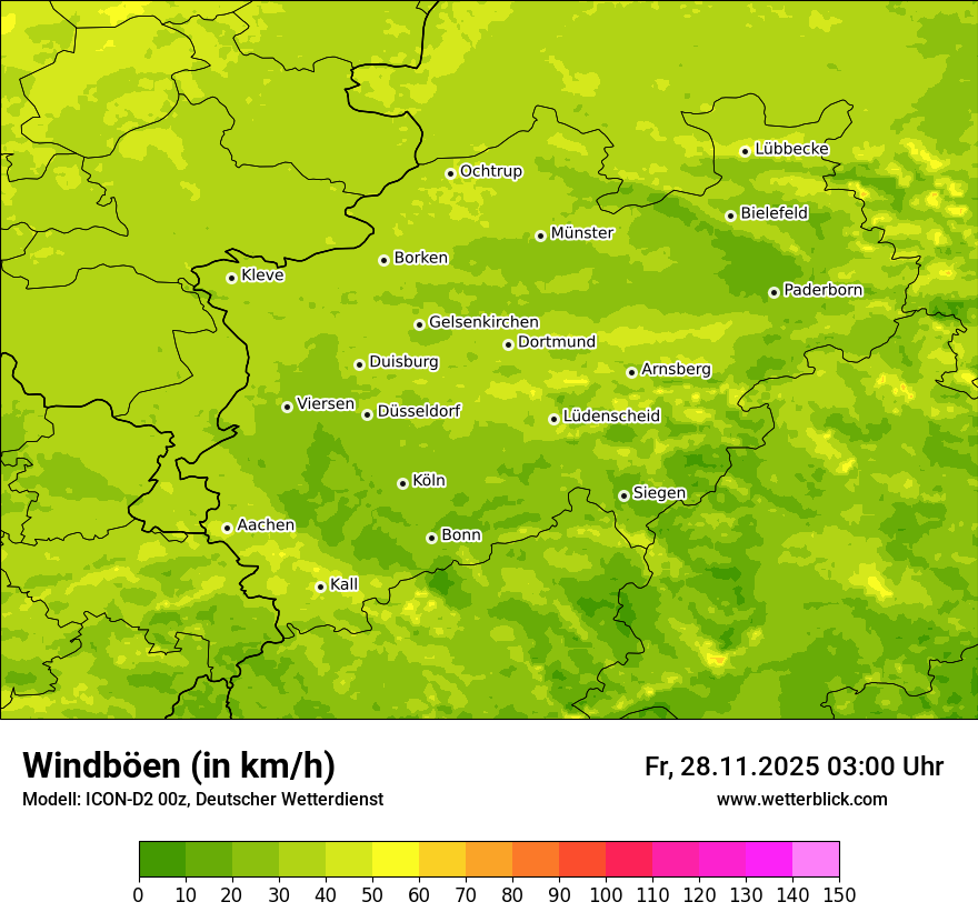 Modellkarten Windgeschwindigkeit
