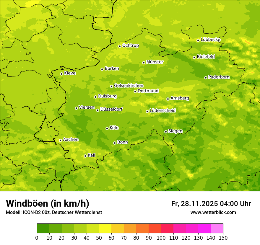 Modellkarten Windgeschwindigkeit