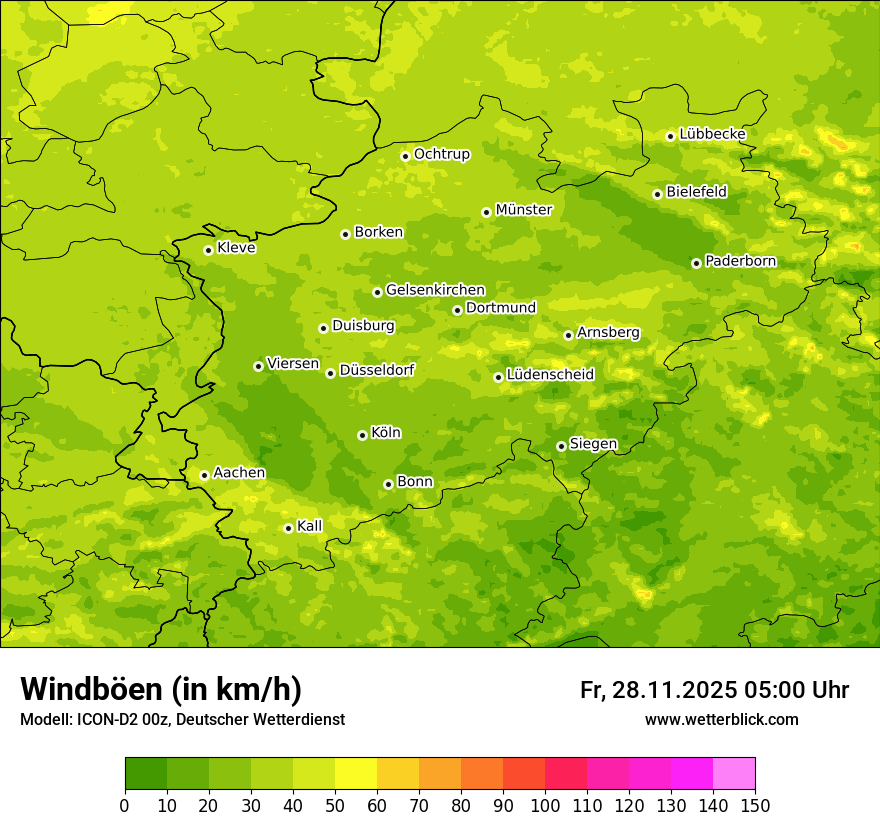 Modellkarten Windgeschwindigkeit