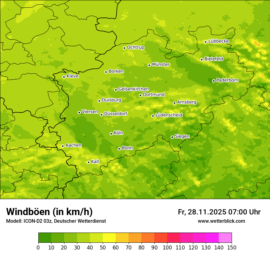 Modellkarten Windgeschwindigkeit