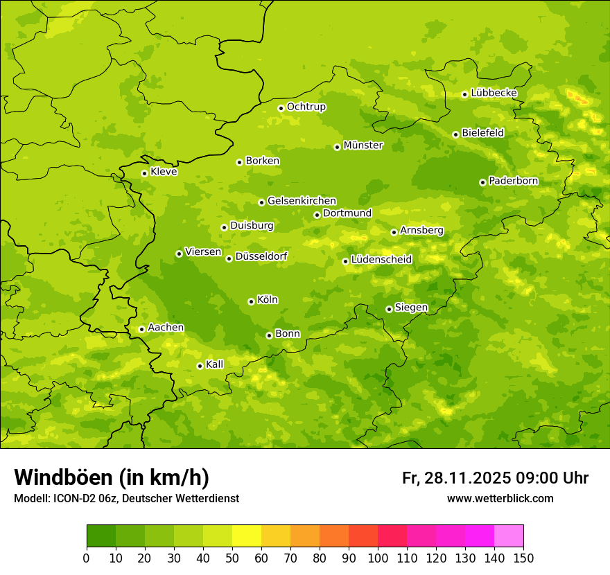 Modellkarten Windgeschwindigkeit