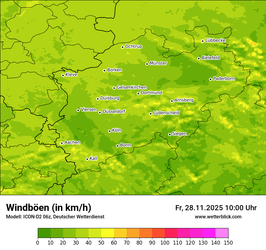 Modellkarten Windgeschwindigkeit