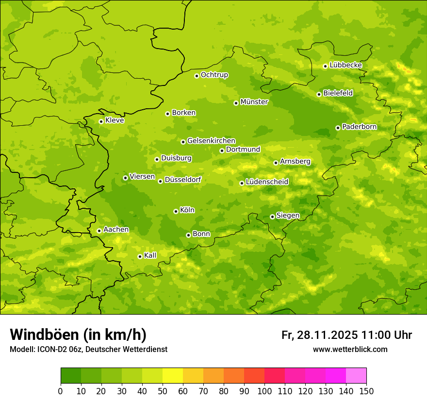 Modellkarten Windgeschwindigkeit
