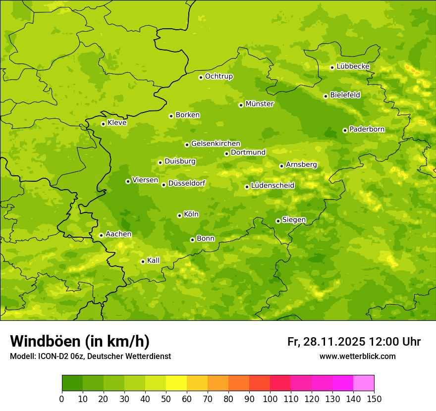 Modellkarten Windgeschwindigkeit