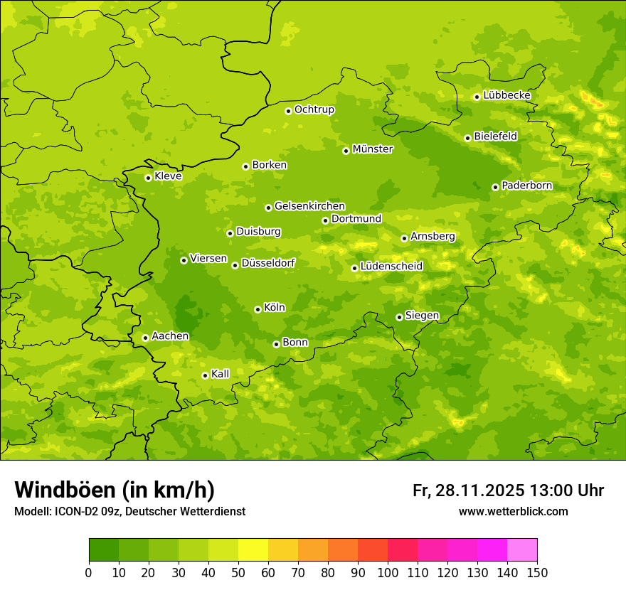 Modellkarten Windgeschwindigkeit