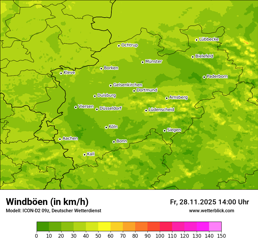 Modellkarten Windgeschwindigkeit