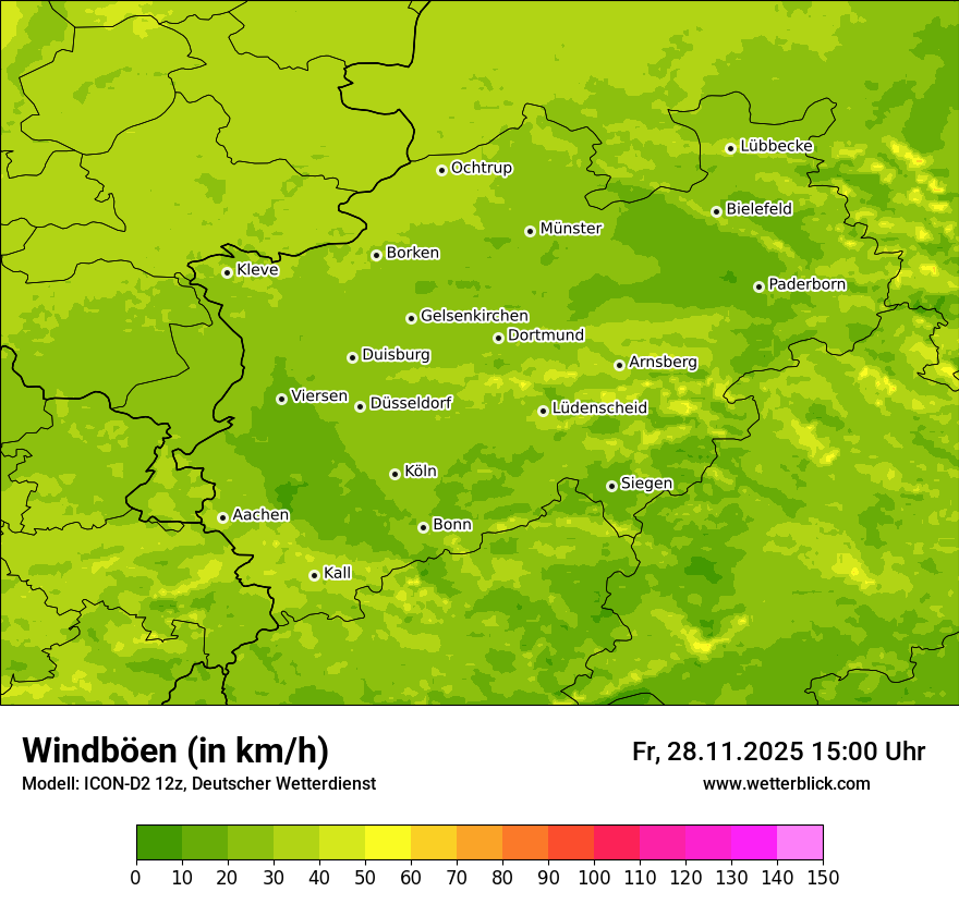 Modellkarten Windgeschwindigkeit