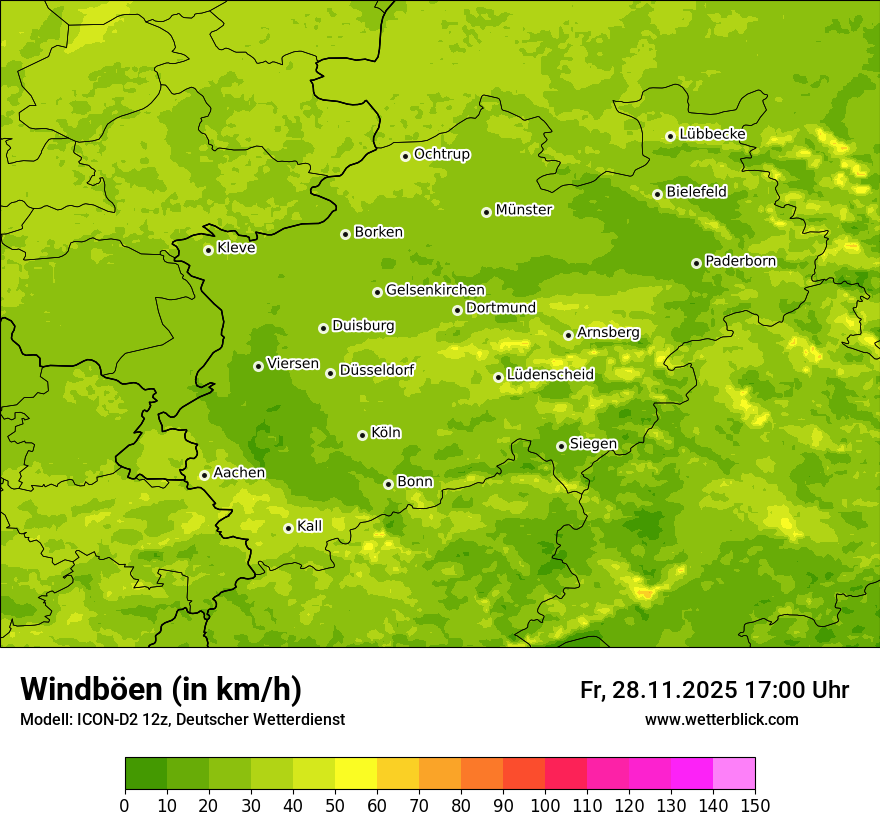 Modellkarten Windgeschwindigkeit