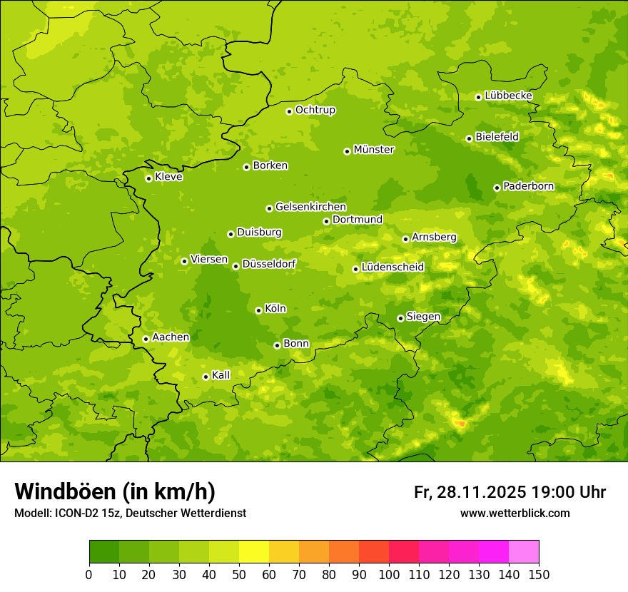 Modellkarten Windgeschwindigkeit