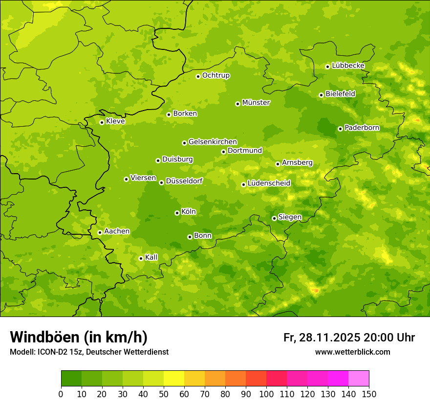 Modellkarten Windgeschwindigkeit