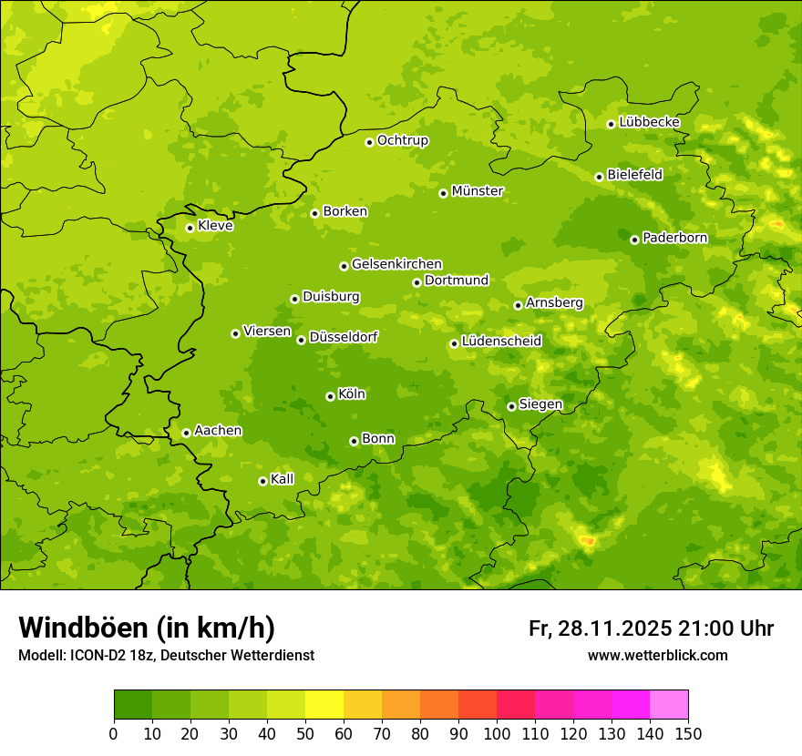 Modellkarten Windgeschwindigkeit