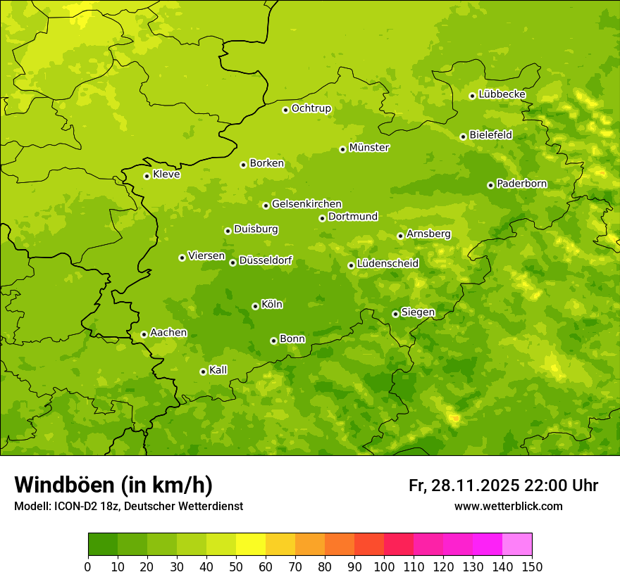 Modellkarten Windgeschwindigkeit