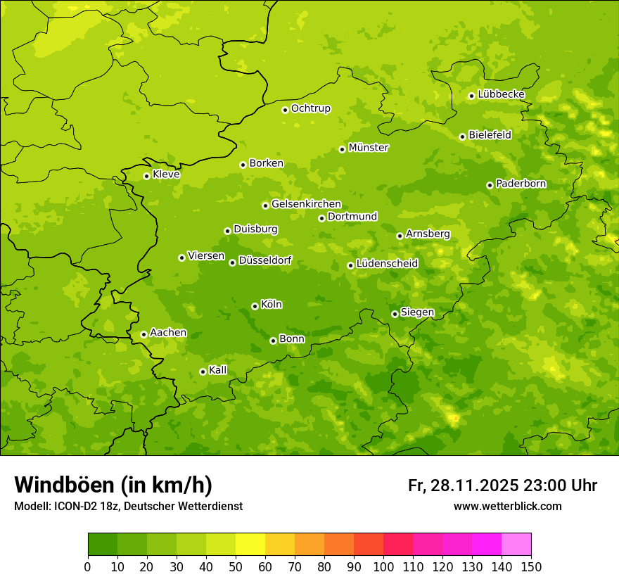 Modellkarten Windgeschwindigkeit