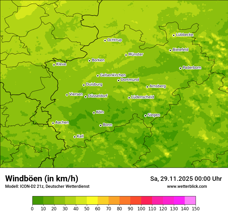 Modellkarten Windgeschwindigkeit