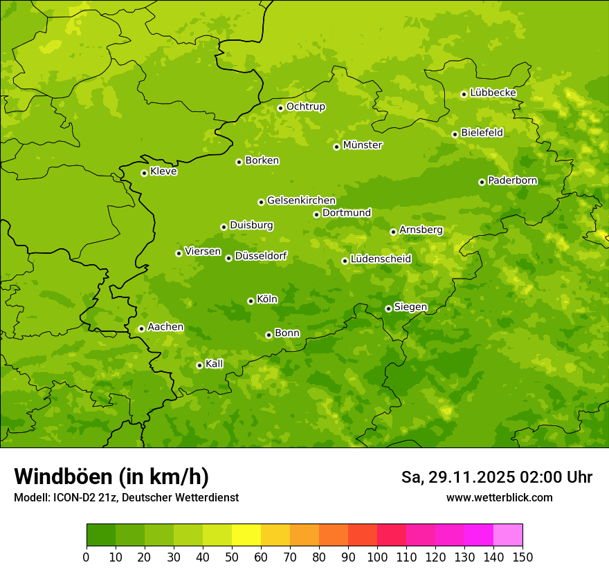 Modellkarten Windgeschwindigkeit