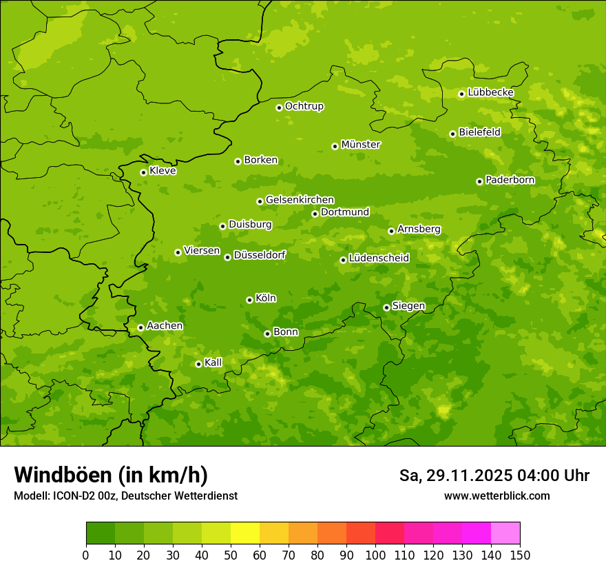 Modellkarten Windgeschwindigkeit