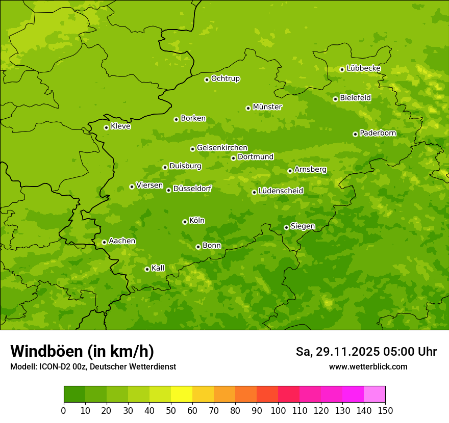 Modellkarten Windgeschwindigkeit