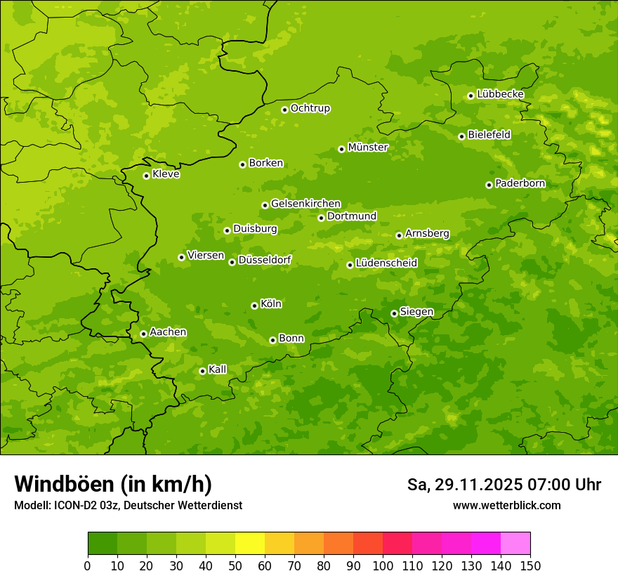 Modellkarten Windgeschwindigkeit