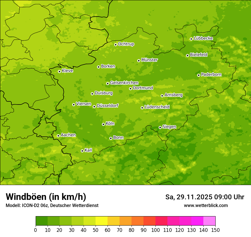 Modellkarten Windgeschwindigkeit