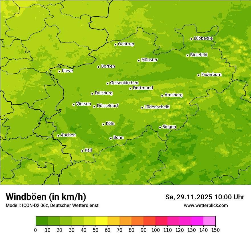 Modellkarten Windgeschwindigkeit