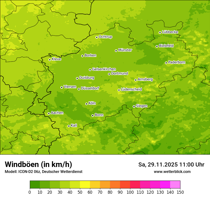 Modellkarten Windgeschwindigkeit