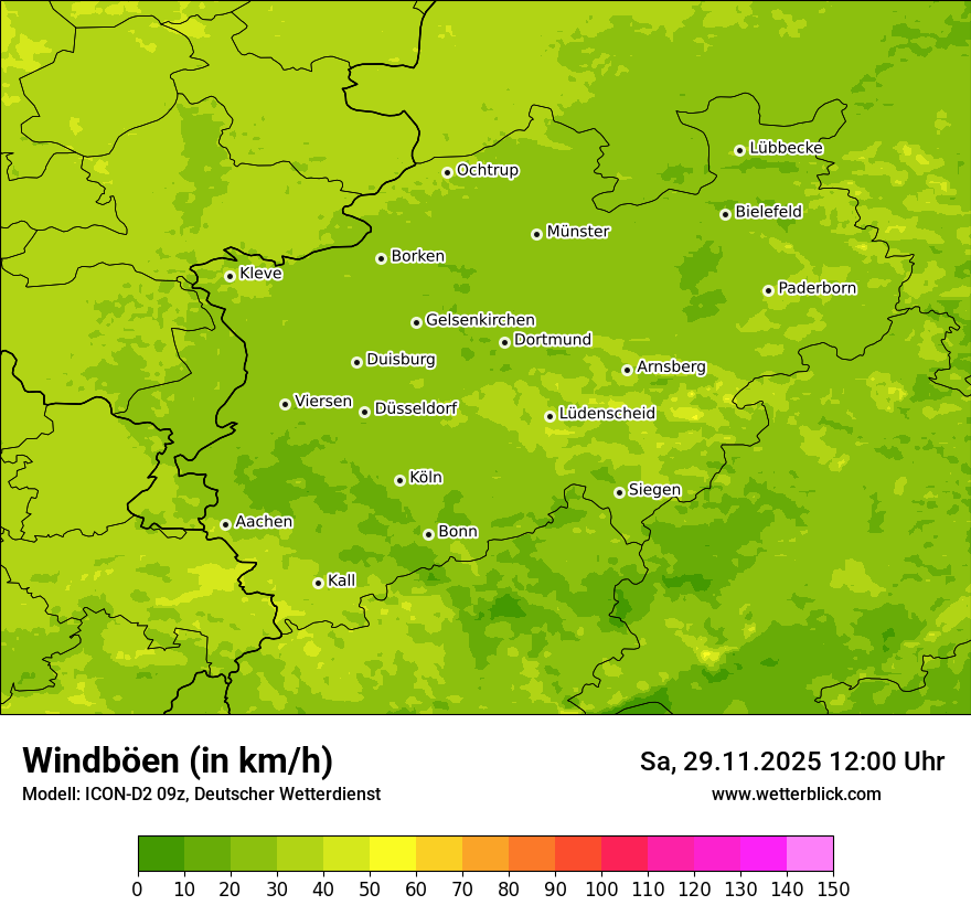 Modellkarten Windgeschwindigkeit