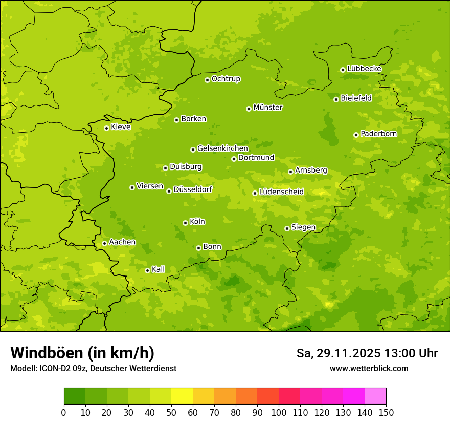 Modellkarten Windgeschwindigkeit