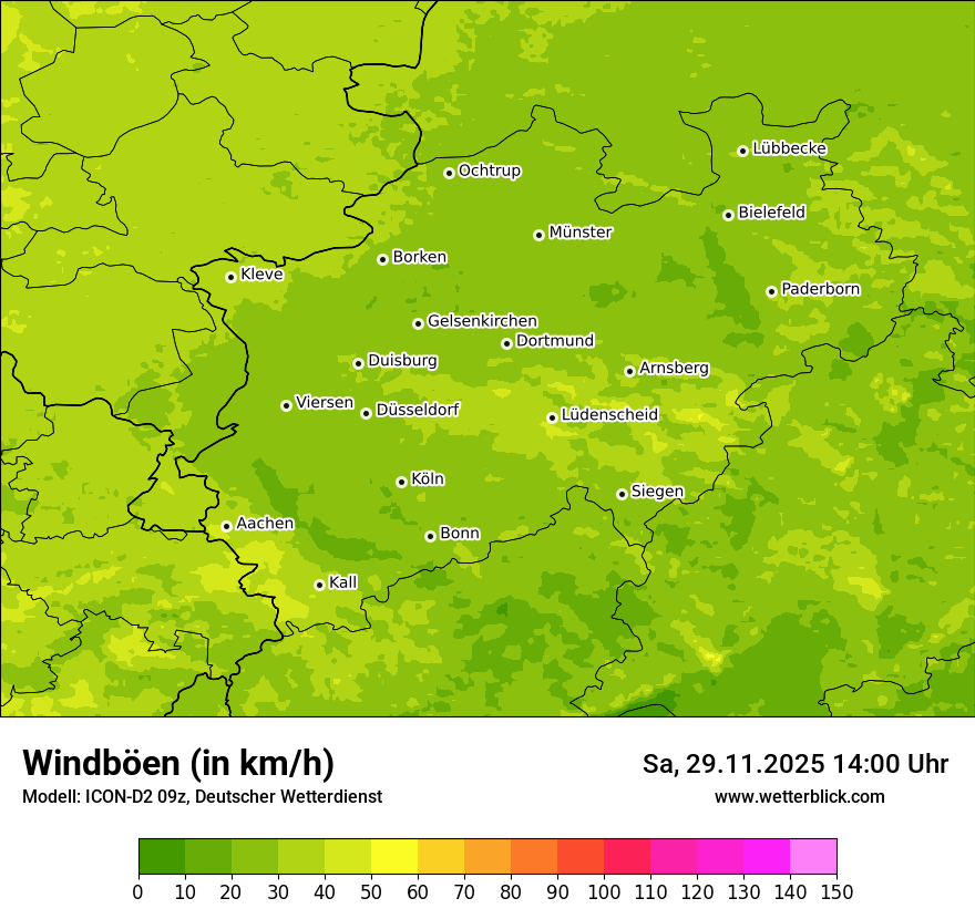 Modellkarten Windgeschwindigkeit