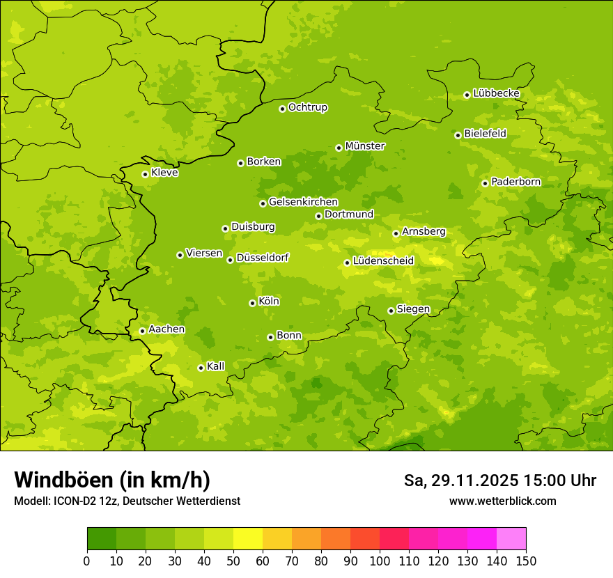 Modellkarten Windgeschwindigkeit