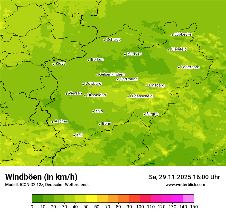 Modellkarten Windgeschwindigkeit