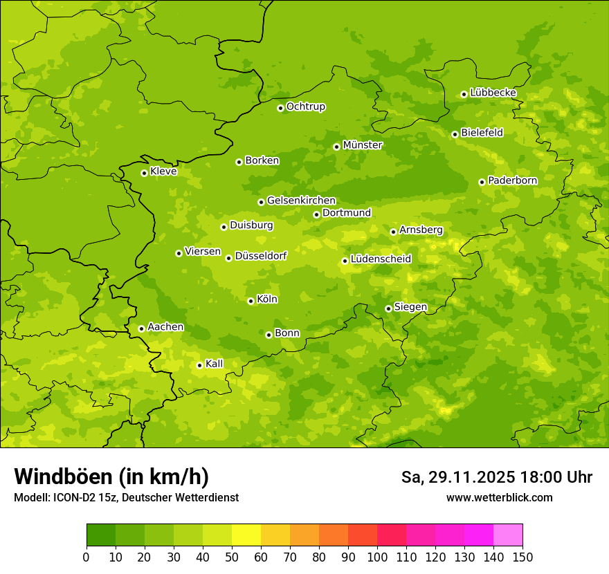 Modellkarten Windgeschwindigkeit