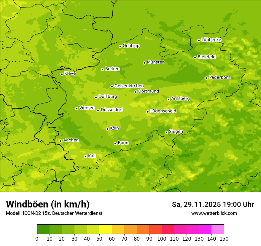 Modellkarten Windgeschwindigkeit