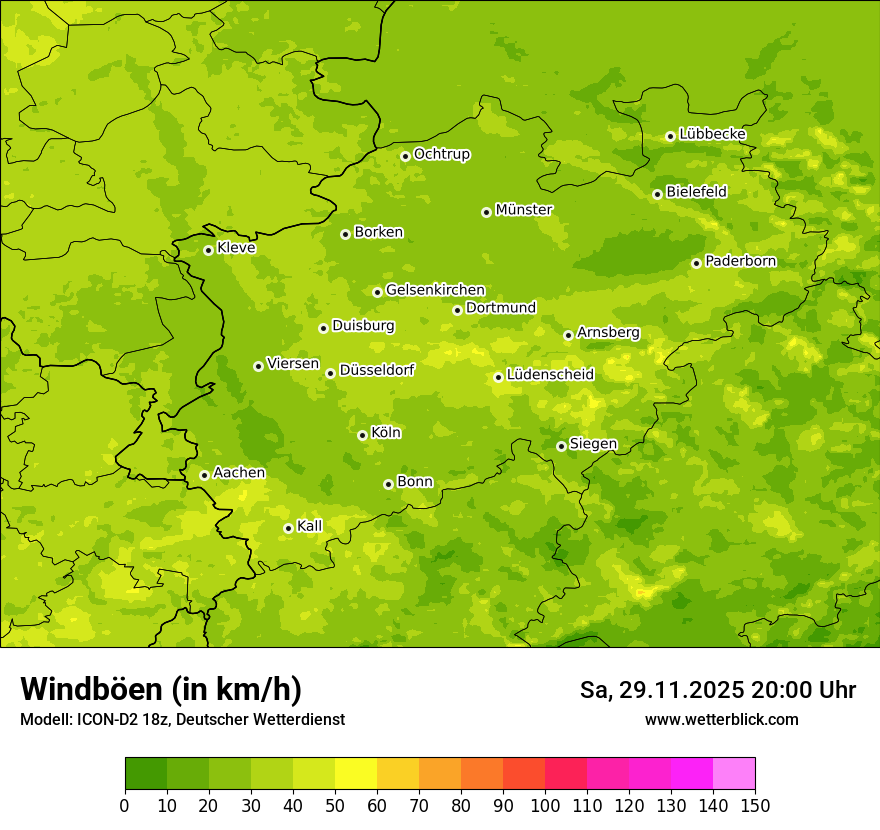 Modellkarten Windgeschwindigkeit