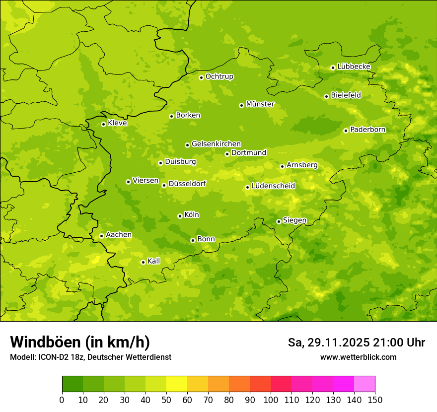 Modellkarten Windgeschwindigkeit