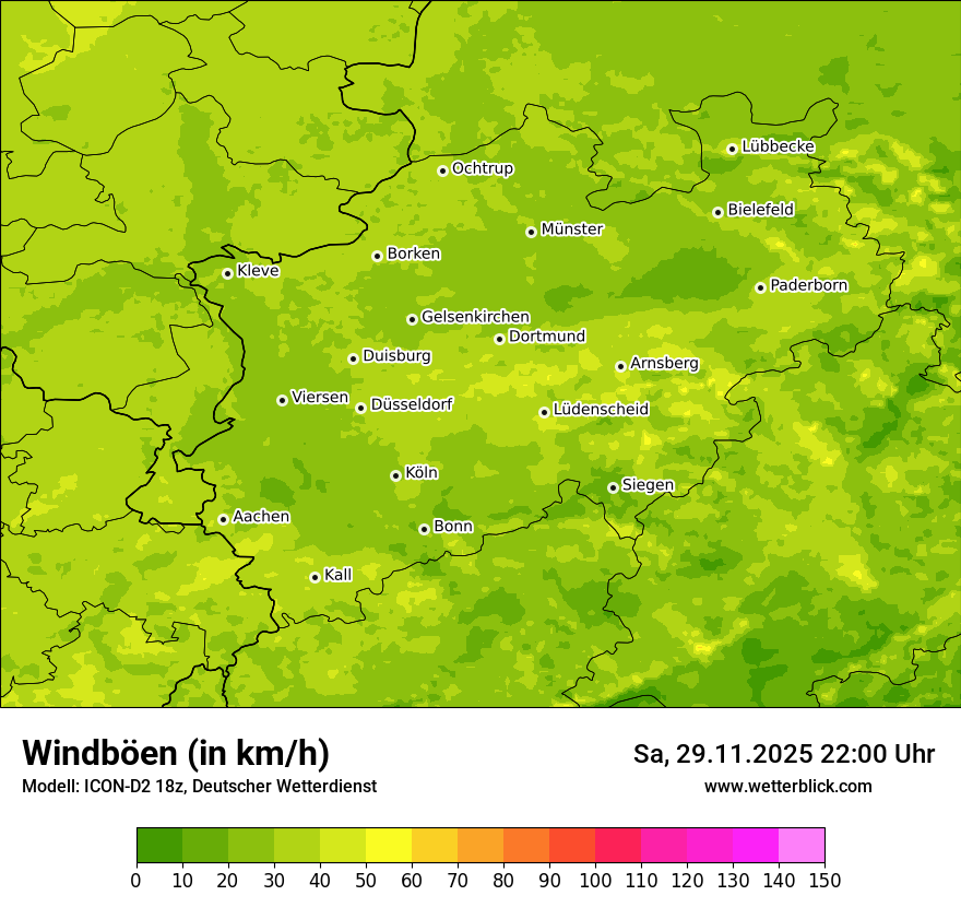 Modellkarten Windgeschwindigkeit