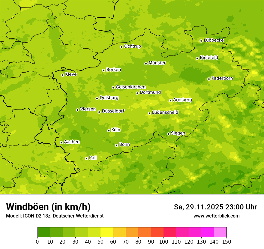 Modellkarten Windgeschwindigkeit
